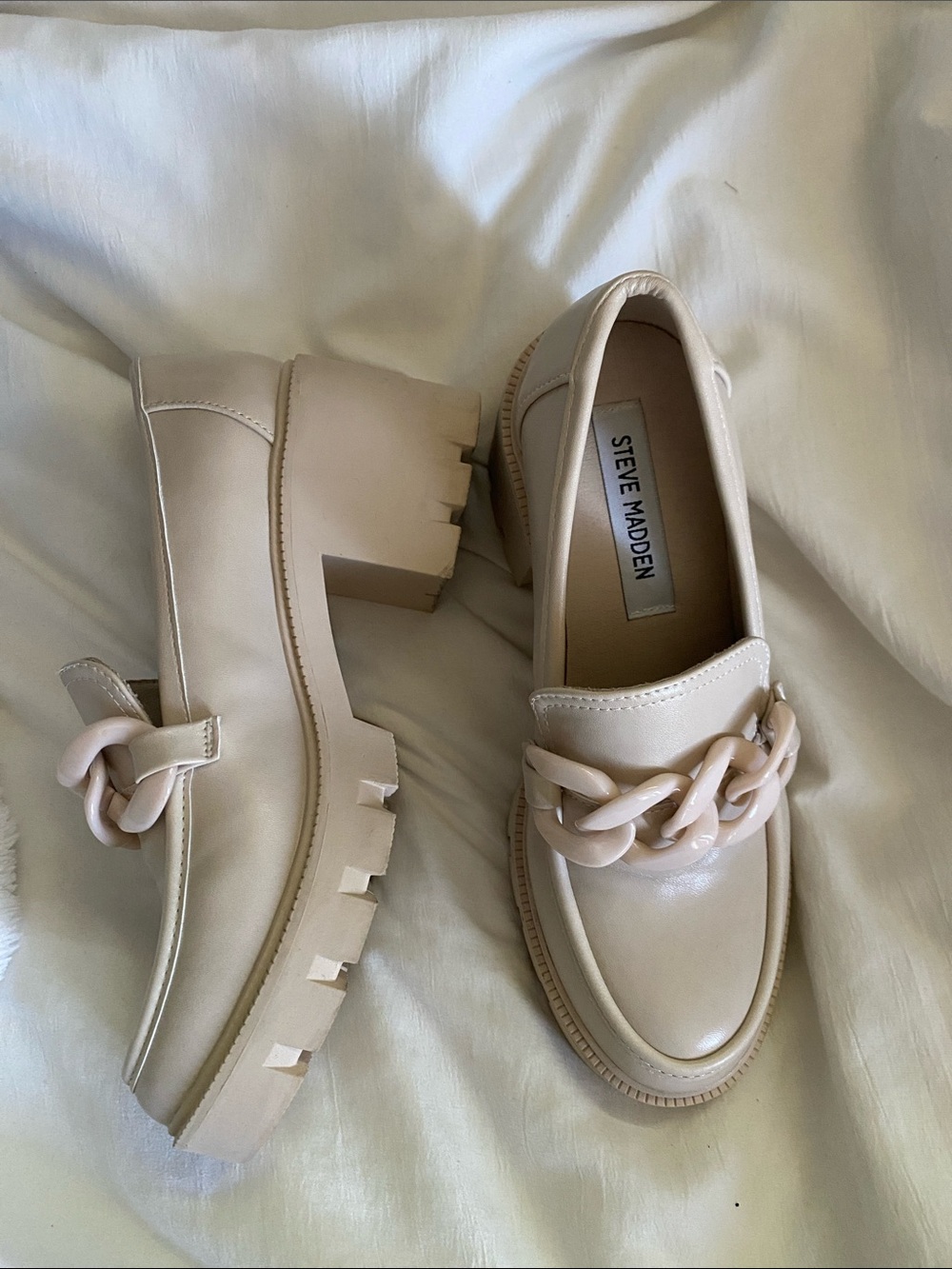 Steve Madden heeled chain loafers